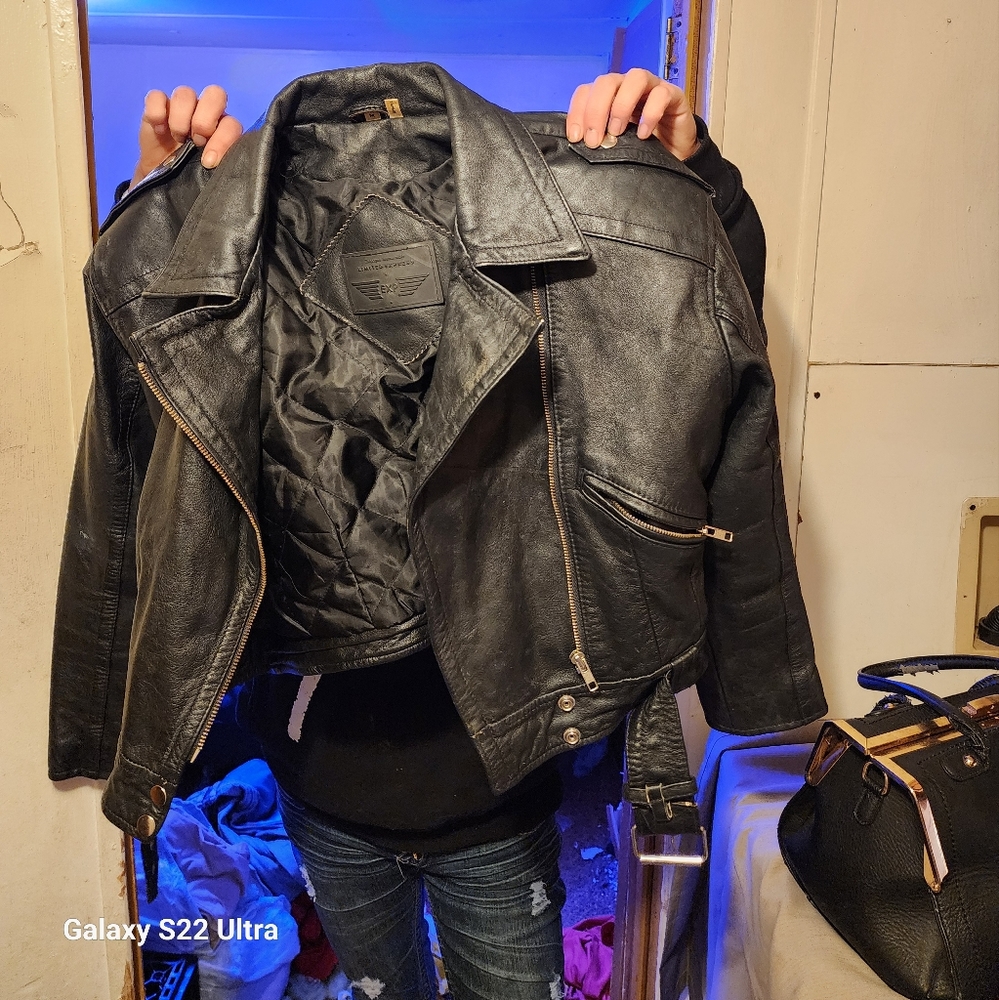 Limited express vintage leather riding jacket